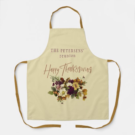 Happy Thanksgiving herfst bloemenfamilienaam Schort (Voorkant)