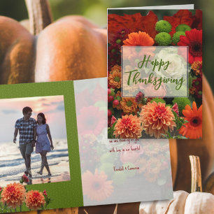 Happy Thanksgiving herfst boeket foto Feestdagen Kaart