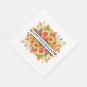 Happy Thanksgiving Herfst Botanisch Sinaasappel Ge Servet (Hoek)