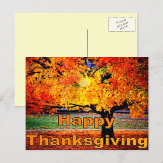 Happy Thanksgiving Herfst Briefkaart (Voorkant / Achterkant)