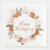 Happy Thanksgiving Herfst Citrus Pine Servet (Voorkant)