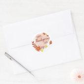 Happy Thanksgiving Herfst Classic Ronde Sticker (Envelop)