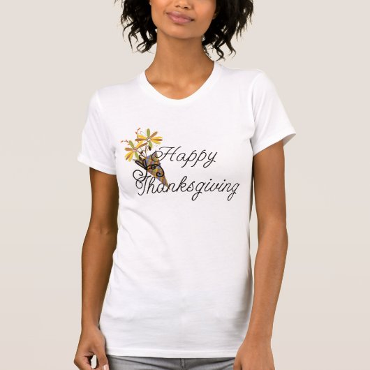 Happy Thanksgiving Herfst Flower Bunch TShirt (Voorkant)