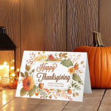Happy Thanksgiving Herfst Flowers Custom Business