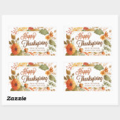Happy Thanksgiving Herfst Flowers Custom Business Rechthoekige Sticker (Vel)