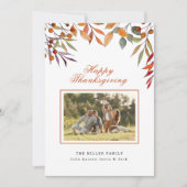 Happy Thanksgiving Herfst foliage Fotokaart Aankondiging (Voorkant)