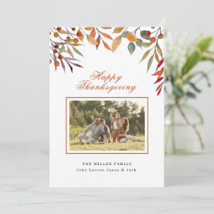 Happy Thanksgiving Herfst foliage Fotokaart Aankondiging