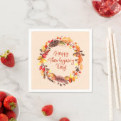 Happy Thanksgiving Herfst Foliage Wreatparty Decor Servet (Insitu)