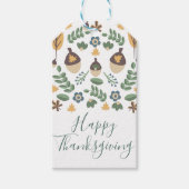 Happy Thanksgiving Herfst Folk Cadeaulabel (Voorkant)