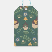 Happy Thanksgiving Herfst Folk Greenery Cadeaulabel (Achterkant)