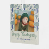 Happy Thanksgiving Herfst Foto Glas Ornament (Voorkant links)