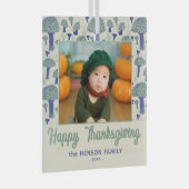 Happy Thanksgiving Herfst Foto Glas Ornament (Voorkant Rechts)