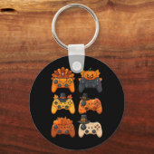 Happy Thanksgiving Herfst Gaming Controllers Turki Sleutelhanger (Voorkant)