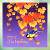 Happy Thanksgiving Herfst Grape Oranje Gold Leaves Raamsticker (Vel 3)