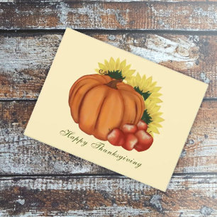 Happy Thanksgiving Herfst Harvest Pumpkin Briefkaart