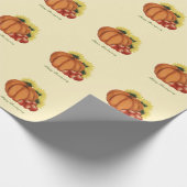 Happy Thanksgiving Herfst Harvest Pumpkin Cadeaupapier (Hoek)