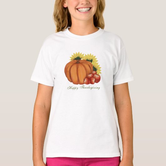 Happy Thanksgiving Herfst Harvest Pumpkin T-shirt (Voorkant)