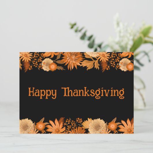 Happy Thanksgiving Herfst Herfst Groeten Feestdagenkaart (Staand voorkant)