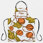 Happy Thanksgiving Herfst Herfst Pompoen Wijnstokk Schort (Voorkant)