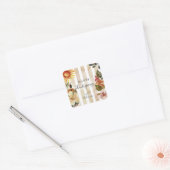 Happy Thanksgiving Herfst Herfst Waterverf Flowers Vierkante Sticker (Envelop)