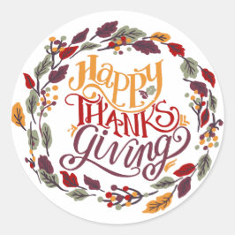 Happy Thanksgiving Herfst herfstbladeren Ronde Sticker