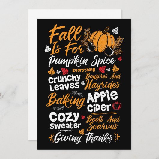 Happy Thanksgiving Herfst is voor pompoenkruid Bedankkaart (Voorkant / Achterkant)