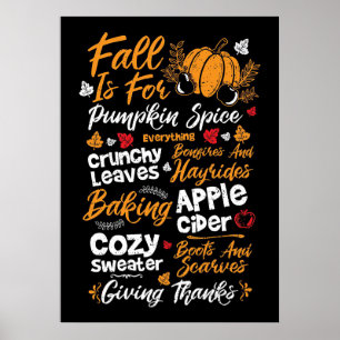 Happy Thanksgiving Herfst is voor pompoenkruid Poster