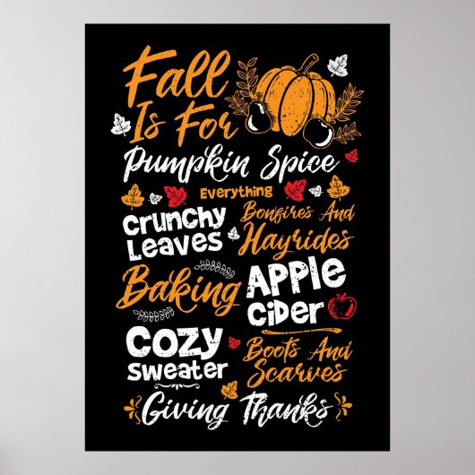Happy Thanksgiving Herfst is voor pompoenkruid Poster (Voorkant)