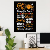 Happy Thanksgiving Herfst is voor pompoenkruid Poster (Thuiskantoor)