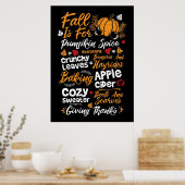 Happy Thanksgiving Herfst is voor pompoenkruid Poster (Keuken)