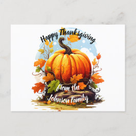 Happy Thanksgiving herfst kleuren pompoen Feestdagenkaart