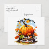 Happy Thanksgiving herfst kleuren pompoen Feestdagenkaart (Voorkant / Achterkant)