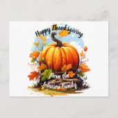 Happy Thanksgiving herfst kleuren pompoen Feestdagenkaart (Voorkant)