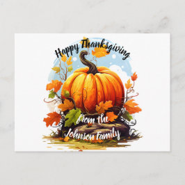 Happy Thanksgiving herfst kleuren pompoen Feestdagenkaart