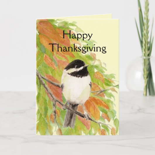 Happy Thanksgiving-herfst-kleurenvogelbroed Feestdagen Kaart (Voorkant)