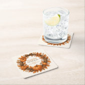 Happy Thanksgiving Herfst Krans Elegant Kartonnen Onderzetters (Insitu)