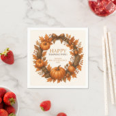 Happy Thanksgiving Herfst Krans Elegant Servet (Insitu)