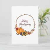 Happy Thanksgiving Herfst krans Kaart (Staand voorkant)