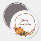 Happy Thanksgiving Herfst krans Magneet (Voorkant / Achterkant)