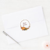 Happy Thanksgiving Herfst krans Ronde Sticker (Envelop)