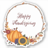 Happy Thanksgiving Herfst krans Sticker (Voorkant)