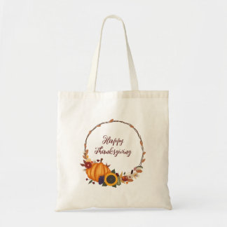 Happy Thanksgiving Herfst krans Tote Bag