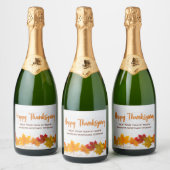 Happy Thanksgiving herfst laat aangepaste zaken Sparkling Wijnetiket (Flessen)