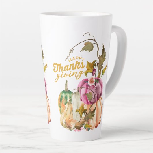 Happy Thanksgiving herfst Latte Mok (Rechterhoek)