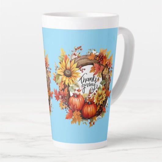 Happy Thanksgiving herfst Latte Mok (Rechterhoek)