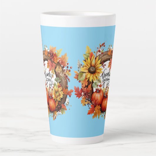 Happy Thanksgiving herfst Latte Mok (Voorkant)