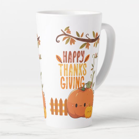 Happy Thanksgiving herfst Latte Mok (Rechterhoek)