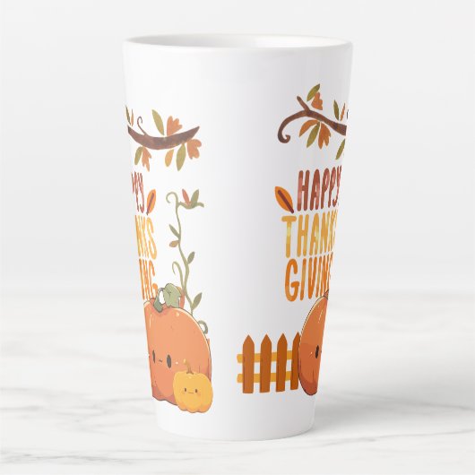 Happy Thanksgiving herfst Latte Mok (Voorkant)