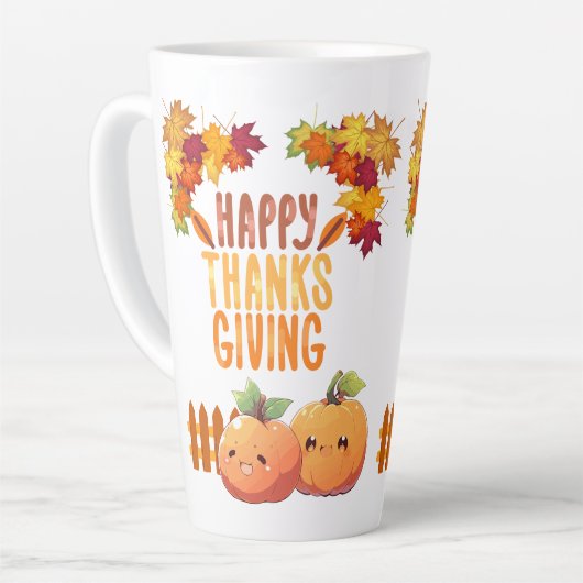 Happy Thanksgiving herfst Latte Mok (Linkerhoek)