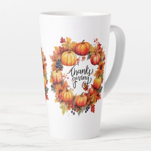 Happy Thanksgiving herfst Latte Mok (Rechterhoek)